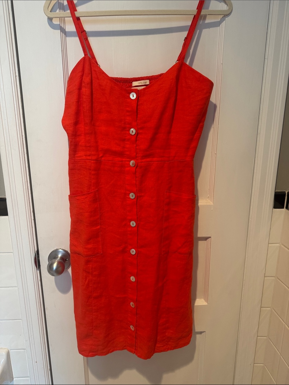 Cynthia Rowley Bright Red Button-Front Mini Dress
